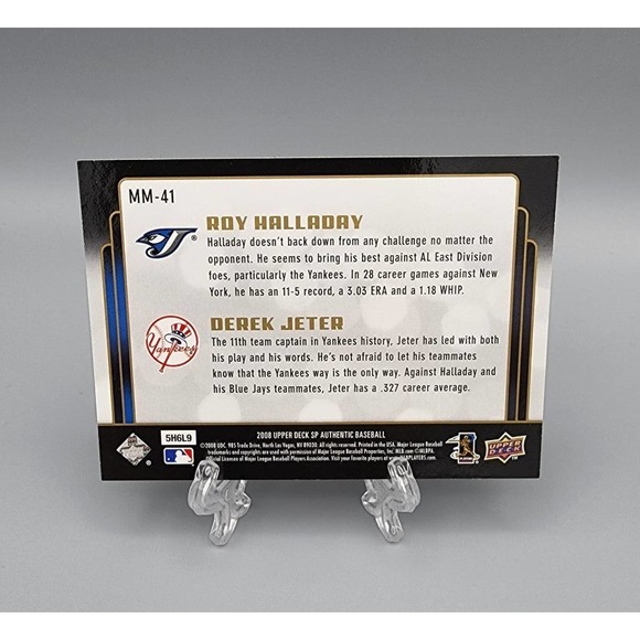 Derek Jeter, Yankees, Roy Halladay, Blue Jays - Marquee Matchups Baseball Card - Picture 2 of 4